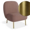LEVEL Moulon Lounge Chair - Blush Pink - Brushed Matt Gold Legs
