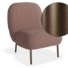 LEVEL Moulon Lounge Chair - Blush Pink - Brushed Matt Bronze Legs