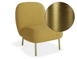 LEVEL Moulon Lounge Chair - Tuscan Yellow - Brushed Matt Gold Legs