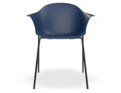 LEVEL Pebble Armchair Navy Blue With Shell Seat - Pyramid Fixed Base With Castors -Level Furniture Outlet Store NavySeat 4PostBaseBlack FRONT 0015ddf7 cb25 46bd 8919 e435bf738937