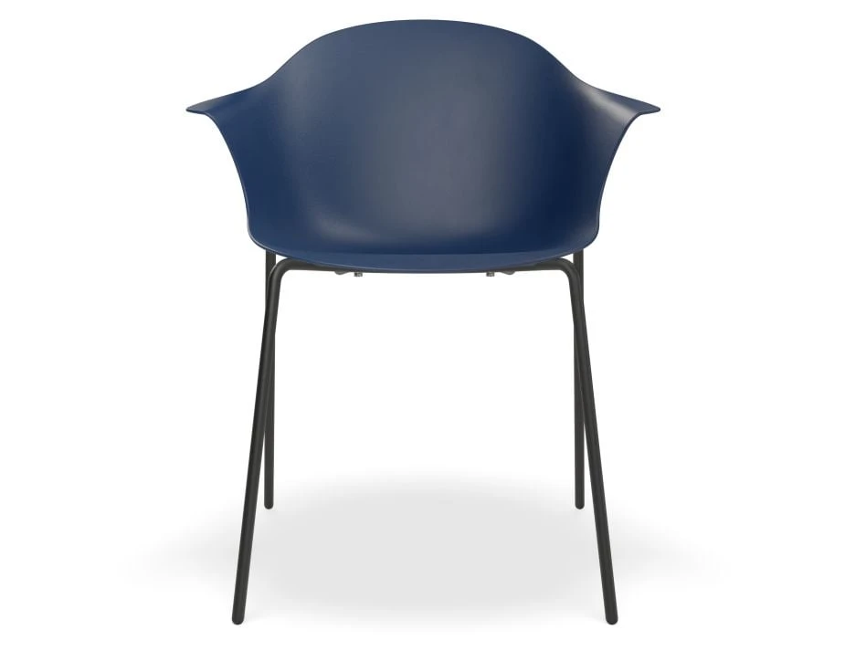 LEVEL Pebble Armchair Navy Blue With Shell Seat - Sled Base With Black Legs 3 LEVEL Pebble Armchair Navy Blue With Shell Seat - Sled Base With Black Legs - Image 3