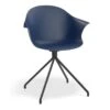 LEVEL Pebble Armchair Navy Blue With Shell Seat - Pyramid Fixed Base