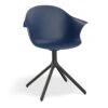 LEVEL Pebble Armchair Navy Blue With Shell Seat - Swivel Base