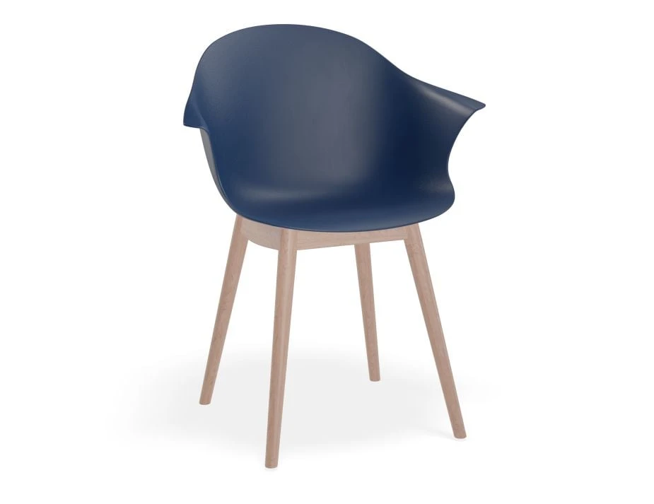 LEVEL Pebble Armchair Navy Blue With Shell Seat - Sled Base With Black Legs 2 LEVEL Pebble Armchair Navy Blue With Shell Seat - Sled Base With Black Legs - Image 2