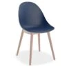LEVEL Pebble Chair Navy Blue With Shell Seat - Natural Beechwood Base