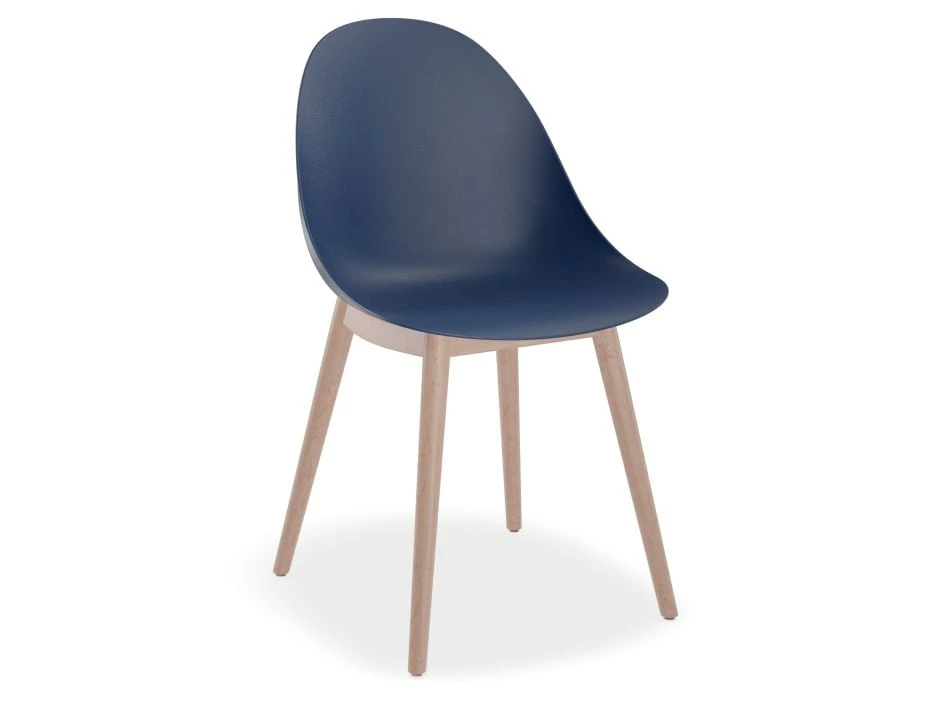 LEVEL Pebble Chair Navy Blue With Shell Seat - Pyramid Fixed Base - Black 2 LEVEL Pebble Chair Navy Blue With Shell Seat - Pyramid Fixed Base - Black - Image 2