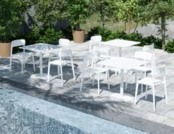 LEVEL Roku Cafe Table - Outdoor - White - 75 X 75cm Table Top -Level Furniture Outlet Store Notion ls2 white b6b64656 3a05 4572 95d6 d634c64fe5f5
