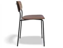 LEVEL Rylie Chair - Padded Seat And American Walnut Backrest - Black Vegan Leather Seat -Level Furniture Outlet Store P3 Rylie chair walnut tanPU side 0f85a7c6 3793 475c 99c0 5908f23a8f8a