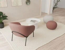 LEVEL Solace Lounge Chair - Plush Pink - Matt Black Legs 14 LEVEL Solace Lounge Chair - Plush Pink - Matt Black Legs -Level Furniture Outlet Store Pink Solace Back