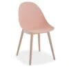 LEVEL Pebble Chair Soft Pink With Shell Seat - Natural Beechwood Base