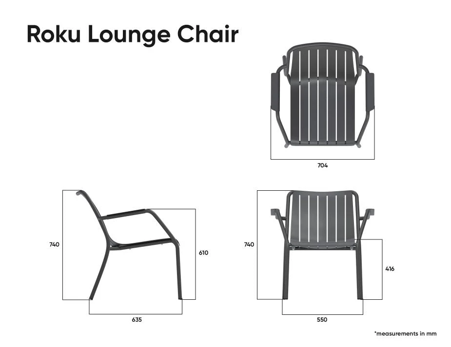 LEVEL Roku Outdoor Lounge Chair In Matt Charcoal 7 LEVEL Roku Outdoor Lounge Chair In Matt Charcoal - Image 7