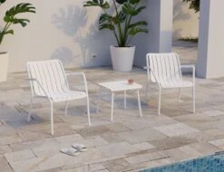 LEVEL Roku Outdoor Lounge Chair In Matt White