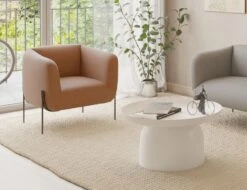 LEVEL Belle Lounge Chair - Terracotta Rust - Matt Black Legs -Level Furniture Outlet Store Rust Belles Website2