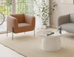 LEVEL Belle Lounge Chair - Terracotta Rust - Brushed Matt Gold Legs -Level Furniture Outlet Store Rust Belles Website2 6f072886 ed19 4e00 b210 4b9d8cf2d899