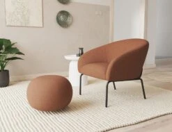 LEVEL Solace Lounge Chair - Terracotta Rust - Matt Black Legs -Level Furniture Outlet Store Rust Solace Main