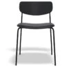 LEVEL Rylie Chair - Padded Seat With Black Backrest - Black Vegan Leather Seat