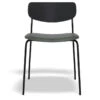 LEVEL Rylie Chair - Padded Seat With Black Backrest - Green Vintage Vegan Leather Seat