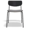 LEVEL Rylie Chair - Padded Seat With Black Backrest - Grey Vintage Vegan Leather Seat