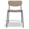 LEVEL Rylie Chair - Padded Seat With Natural Backrest - Grey Vintage Vegan Leather Seat