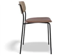 LEVEL Rylie Chair - Padded Seat With Natural Backrest - Grey Vintage Vegan Leather Seat -Level Furniture Outlet Store Rylie chair natural tanPU side 5ae584d1 c429 4d4c 8a92 0520e6533f44