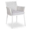LEVEL Siano Dining Chair - Outdoor - White - Light Grey Cushion