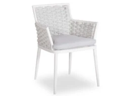 LEVEL Siano Dining Chair - Outdoor - White - Light Grey Cushion