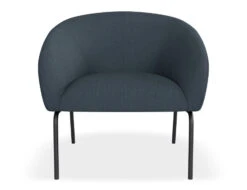 LEVEL Solace Lounge Chair - Midnight Blue - Matt Black Legs -Level Furniture Outlet Store Solace Blue Black FRONT2