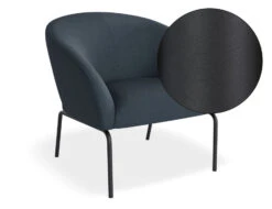 LEVEL Solace Lounge Chair - Midnight Blue - Matt Black Legs