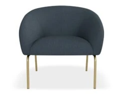 LEVEL Solace Lounge Chair - Midnight Blue - Brushed Matt Gold Legs -Level Furniture Outlet Store Solace Blue Brass FRONT2 0bb29845 6ec9 462a b7b3 f955d949b7fc