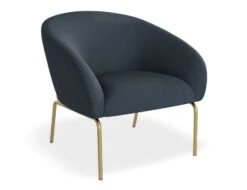 LEVEL Solace Lounge Chair - Midnight Blue - Matt Black Legs -Level Furniture Outlet Store Solace Blue Brass MAIN2