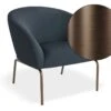 LEVEL Solace Lounge Chair - Midnight Blue - Brushed Matt Bronze Legs