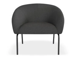 LEVEL Solace Lounge Chair - Storm Grey - Matt Black Legs -Level Furniture Outlet Store Solace DarkGray Black FRONT2