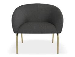 LEVEL Solace Lounge Chair - Storm Grey - Matt Black Legs -Level Furniture Outlet Store Solace DarkGrey Brass FRONT2