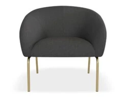 LEVEL Solace Lounge Chair - Storm Grey - Brushed Matt Gold Legs -Level Furniture Outlet Store Solace DarkGrey Brass FRONT2 be0ed31a 4938 4e49 a131 0a940bf1c997