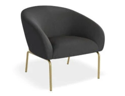 LEVEL Solace Lounge Chair - Storm Grey - Matt Black Legs -Level Furniture Outlet Store Solace DarkGrey Brass MAIN2
