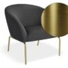 LEVEL Solace Lounge Chair - Storm Grey - Brushed Matt Gold Legs