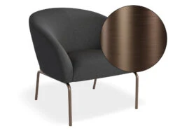 LEVEL Solace Lounge Chair - Storm Grey - Brushed Matt Bronze Legs
