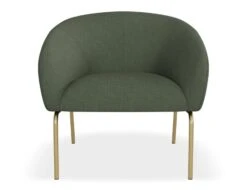 LEVEL Solace Lounge Chair - Kelp Green - Brushed Matt Gold Legs -Level Furniture Outlet Store Solace Green Brass FRONT2 0ae7e387 f71c 48d9 bd94 5f5394d5098b