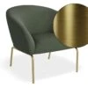 LEVEL Solace Lounge Chair - Kelp Green - Brushed Matt Gold Legs