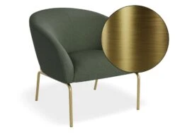 LEVEL Solace Lounge Chair - Kelp Green - Brushed Matt Gold Legs
