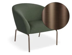 LEVEL Solace Lounge Chair - Kelp Green - Brushed Matt Bronze Legs