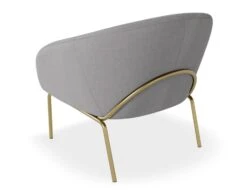 LEVEL Solace Lounge Chair - Cloud Grey - Brushed Matt Gold Legs -Level Furniture Outlet Store Solace Grey Brass BACK2 a06836b0 2536 4657 b5f6 4f3740e056bd