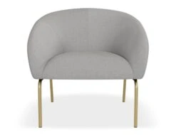 LEVEL Solace Lounge Chair - Cloud Grey - Brushed Matt Gold Legs -Level Furniture Outlet Store Solace Grey Brass FRONT 79e116ac 0b8e 4fff 96c3 4c266f75ab0f