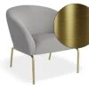 LEVEL Solace Lounge Chair - Cloud Grey - Brushed Matt Gold Legs