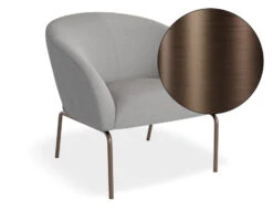 LEVEL Solace Lounge Chair - Cloud Grey - Brushed Matt Bronze Legs
