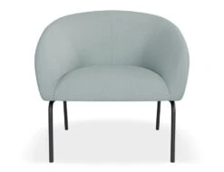 LEVEL Solace Lounge Chair - Sky Blue - Matt Black Legs -Level Furniture Outlet Store Solace LightBlue Black FRONT2