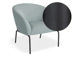 LEVEL Solace Lounge Chair - Sky Blue - Matt Black Legs
