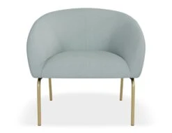 LEVEL Solace Lounge Chair - Sky Blue - Brushed Matt Gold Legs -Level Furniture Outlet Store Solace LightBlue Brass FRONT2 4309934d c59d 4699 9eba 13f8d96287e9