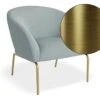 LEVEL Solace Lounge Chair - Sky Blue - Brushed Matt Gold Legs