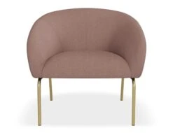 LEVEL Solace Lounge Chair - Plush Pink - Brushed Matt Gold Legs -Level Furniture Outlet Store Solace Pink Brass FRONT2 1fa4b3f6 1f10 4fed 9ceb 6815d5eb2236